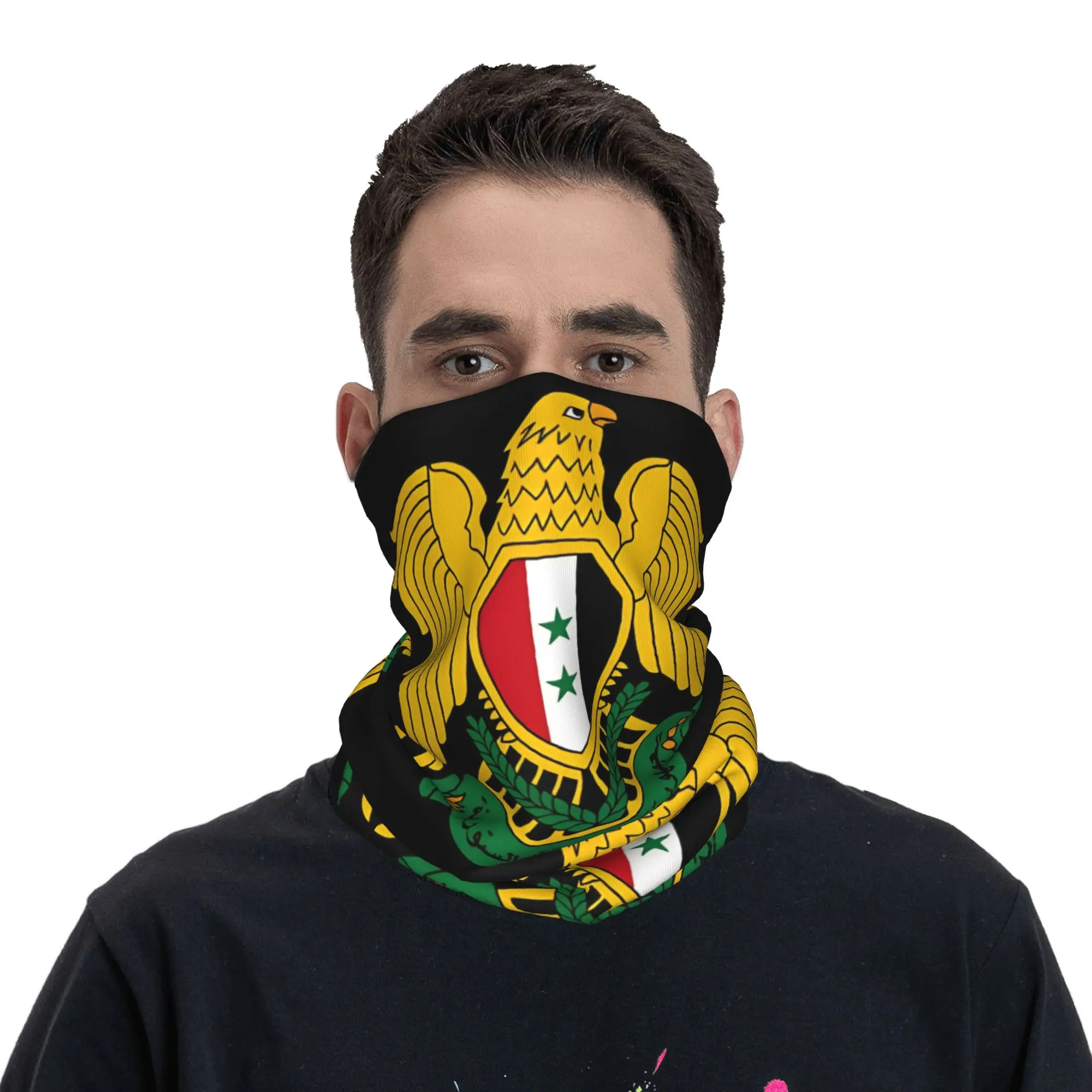 

Балаклава с гербом Сирии, маска для лица для походов и кемпинга, забавная маска для пары в стиле Y2K, защита от солнца, велосипедная маска, бесшовные мягкие шарфы