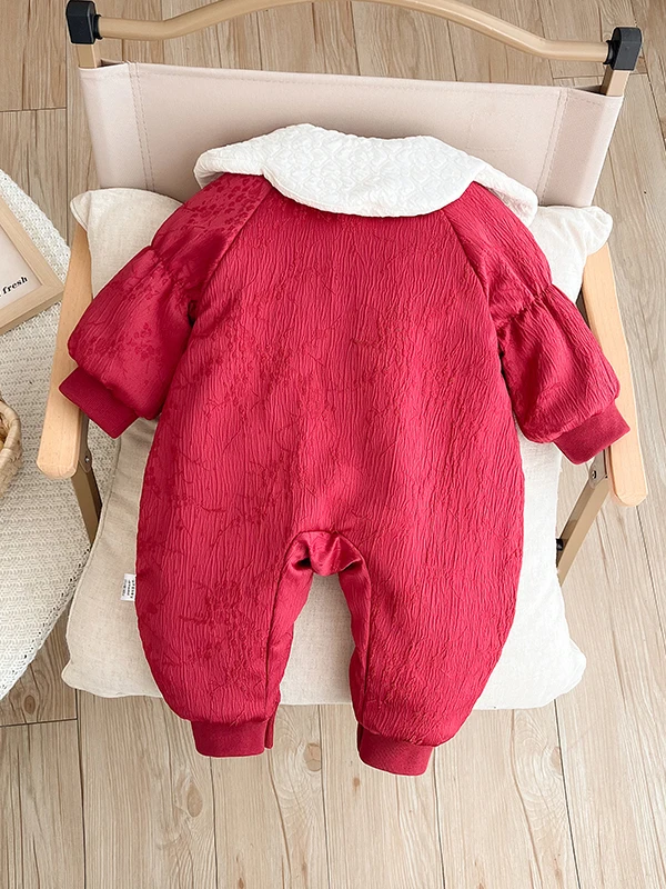 ชุดเด็กทารกสำหรับฤดูหนาว ผ้าฝ้าย ชุดฉลองปีใหม่ ชุดบอดี้สูทเด็กทารก กางเกงขายาวเอวสูง ใยโพลีเอสเตอร์ แบบปกติ...