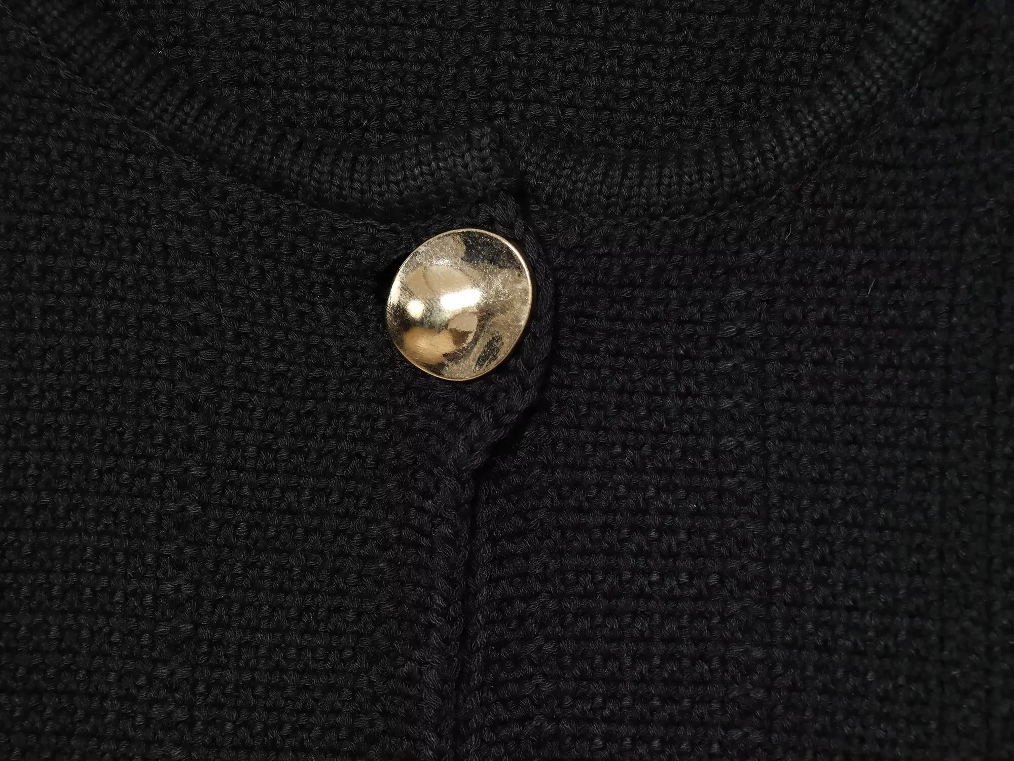 ETJ 2025 Otoño/Invierno nuevas señoras elegante moda botón grande decorado cuello redondo cárdigan de punto suelto abrigo chal casual