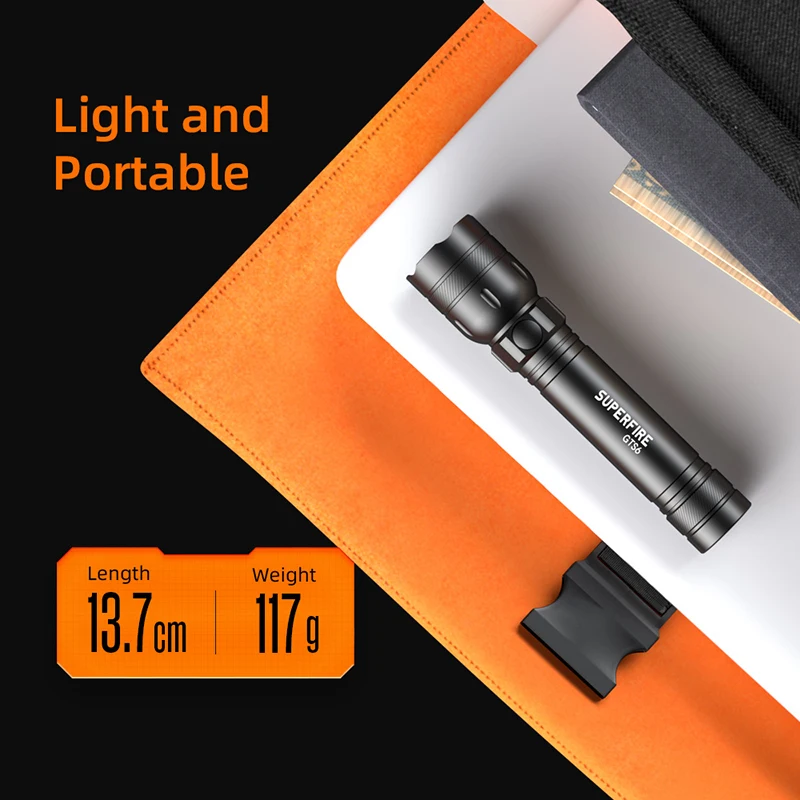 Imagem -03 - Mini Lanterna Led de Alta Potência Edc Usb-c Recarregável Bateria Embutida 18650 Tocha Ultra Brilhante Lanterna de Acampamento Superfire-gts6