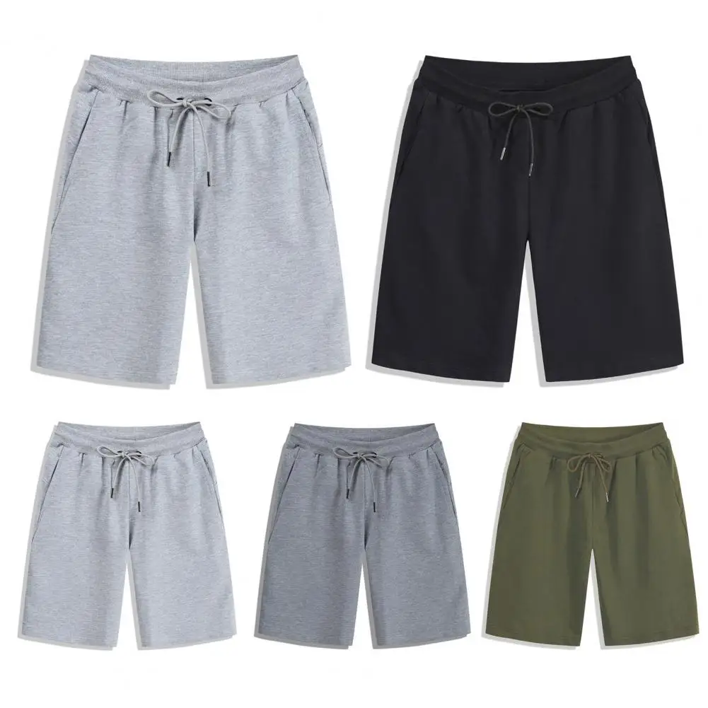 Men Cotton Elastic Waist Shorts Casual Jogging Sport Short Pants Drawstring Summer Male Running Loose Cargo Shorts Short Trouser