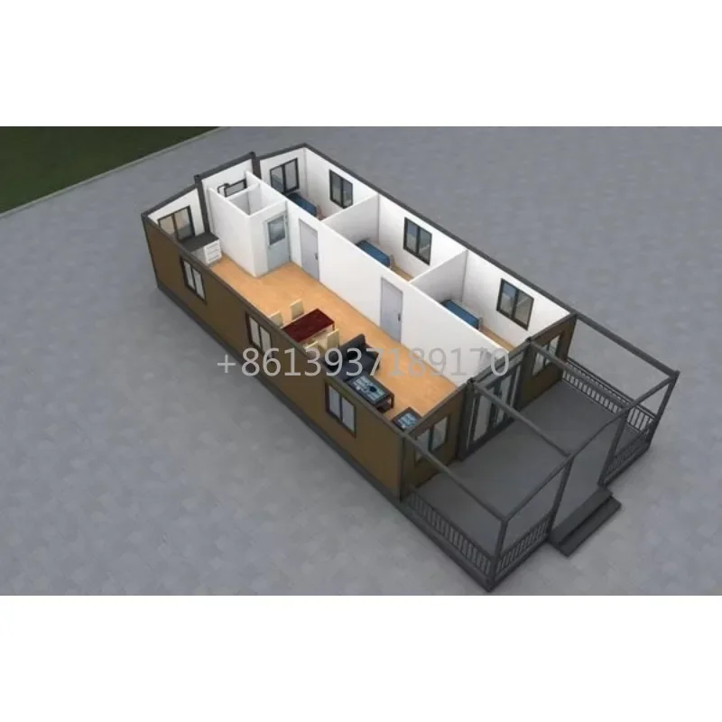 40ft*20ft Portable Prefab Modular Detachable Container House with Toilet 1/2/3Bathroom Kitchen and  Cabinet Finished Houses