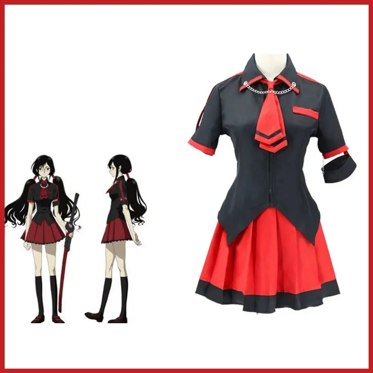 Anime BLOOD-C Kisaragi Saya Cosplay Costume Wig Japanese Black JK School Uniforms Woman Sexy Kawaii Halloween Carnival Suit