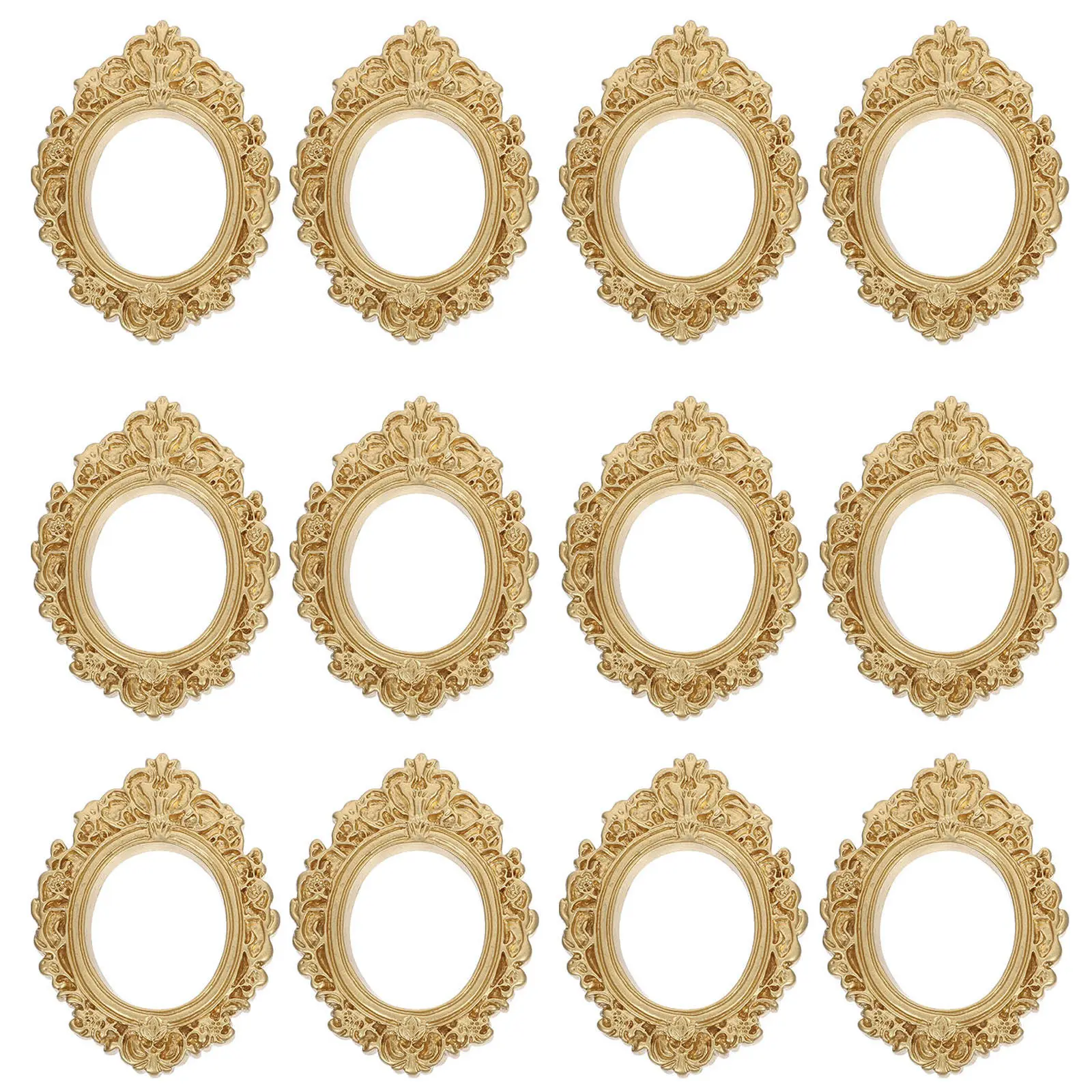 

Набор из 12 миниатюрных рамок для фотографий из смолы в ретро-стиле, изящные маленькие фоторамки для DIY-проектов, реквизита для фотосессий, аксессуаров для украшений, домашнего декора