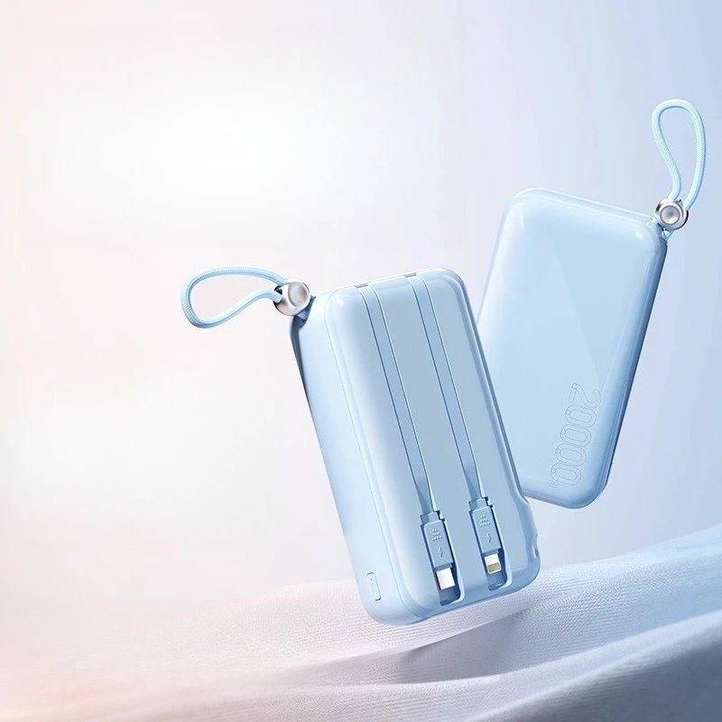 10000mAh New Power Bank with Built-in Dual-line Plug Large Capacity and Fast Charging Mobile Power Supply