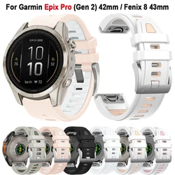 Quickfit Silicone Watch Strap 20mm Band For Garmin Epix Pro Gen 2 42mm Watchband Fenix 8 43 Fenix 6S Pro 7S Pro 5S Plus Bracelet