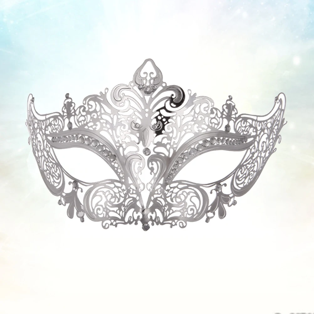 

Elegant Style Metal Diamond Cosplay Party Mask for Women Masquerade Mysterious Face Mask Eye catching Costume