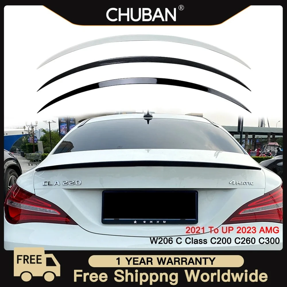 

For Mercedes Benz W206 C Class C200 C260 C300 2021 - 2023 - AMG Style Rear Sport Spoiler Wing Styling Auto Accessories Body Kit