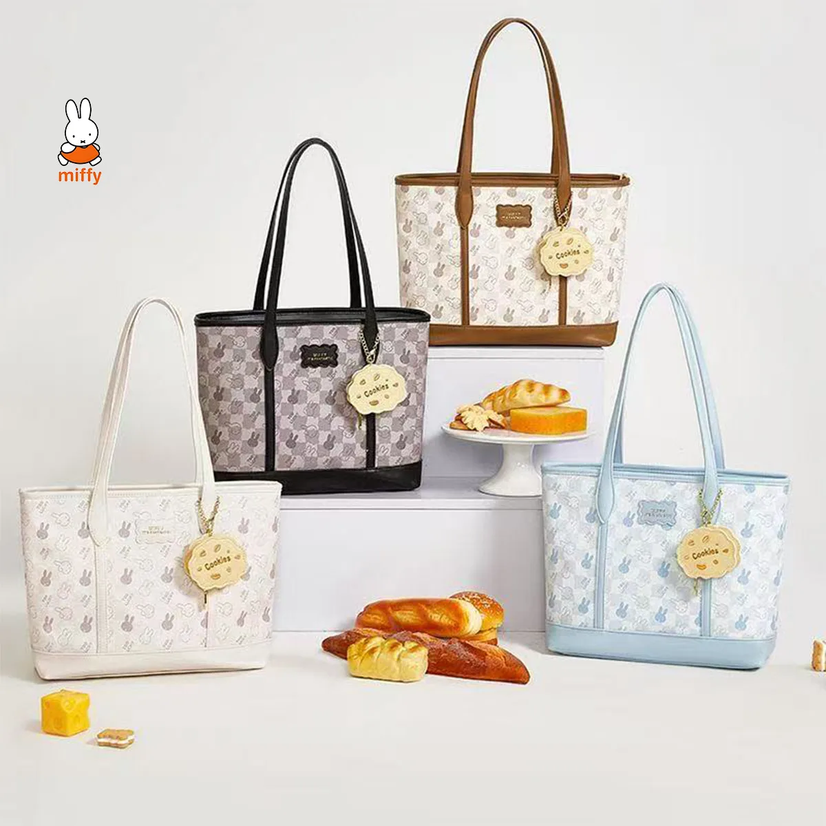 

2025 Miffy Kawaii Cartoon Single-Shoulder Tote Bag Cute Anime Rabbit Portable Handbag Sweet Girls Commuting Single-Shoulder Bag