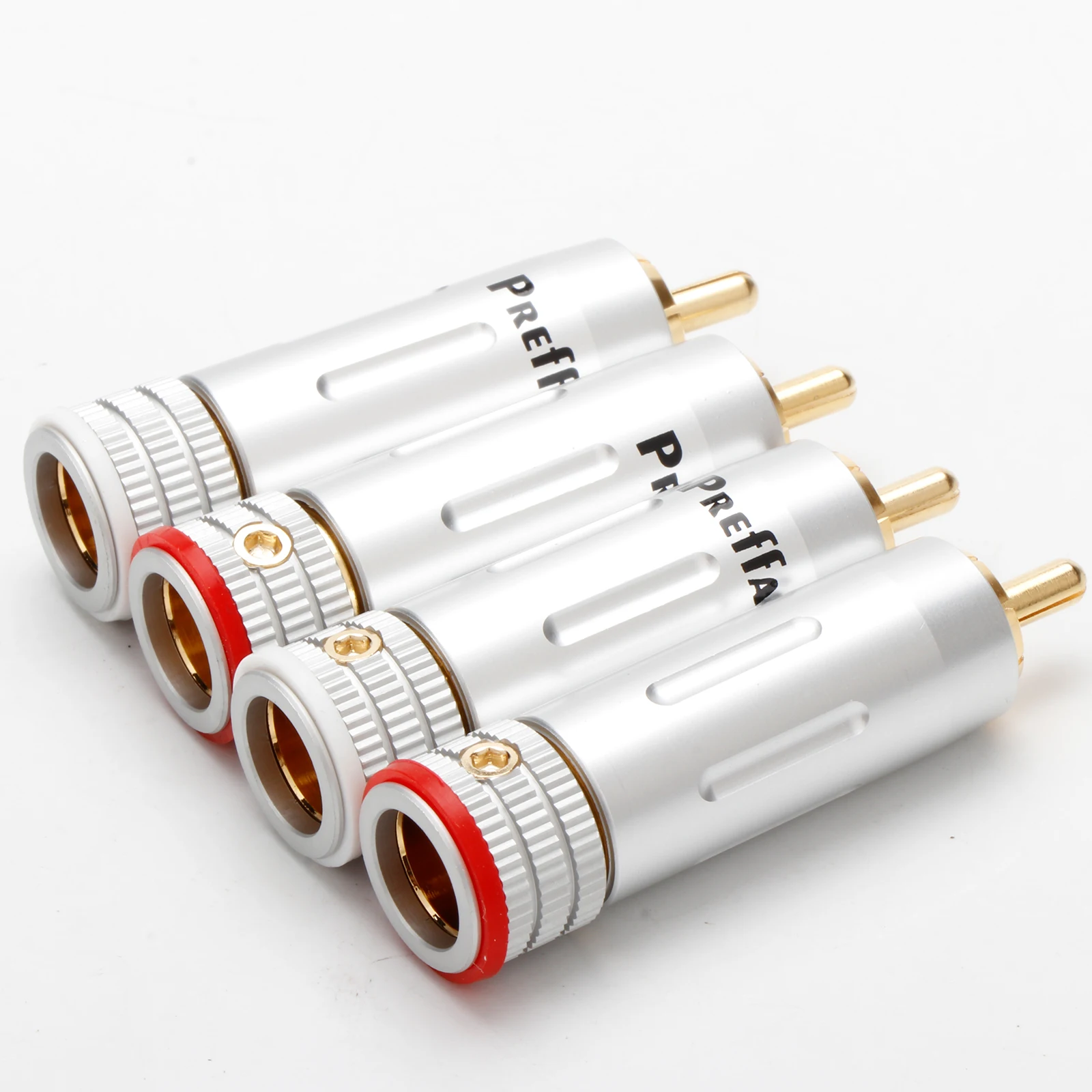 4pcs RCA Plug Gold Plated Audio Video Connector HIFI Audio RCA Self Locking Furutech RCA For Audio Cable Support  8.5MM Line