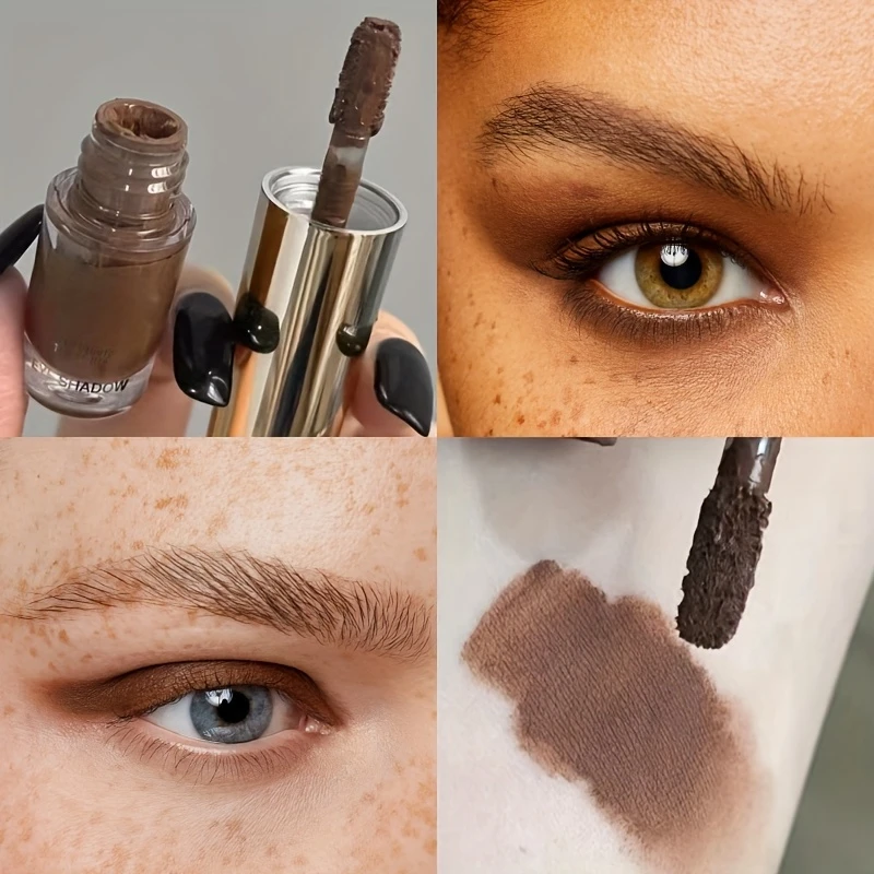 Sombra líquida em bastão – fosca e brilhante para contorno e maquiagem dos olhos, textura cremosa misturável, desgaste de longa duração, maquiagem natural dos olhos