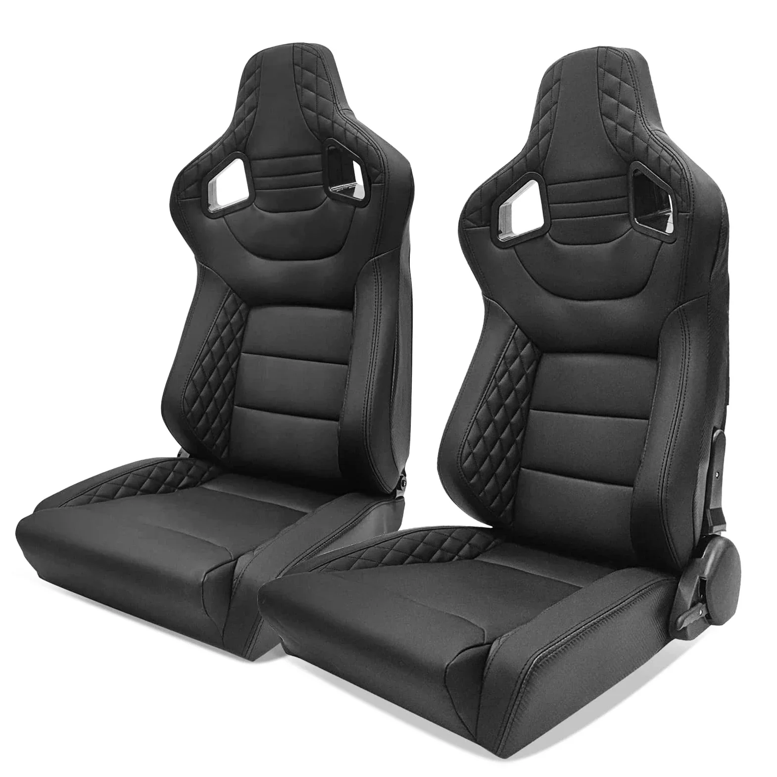 1 Pair Universal Leather Car Racing Seats Boat Seat Simulator Gaming Station,Adjustable Sim Bucket for HONDA Toyota Bmw Lexus