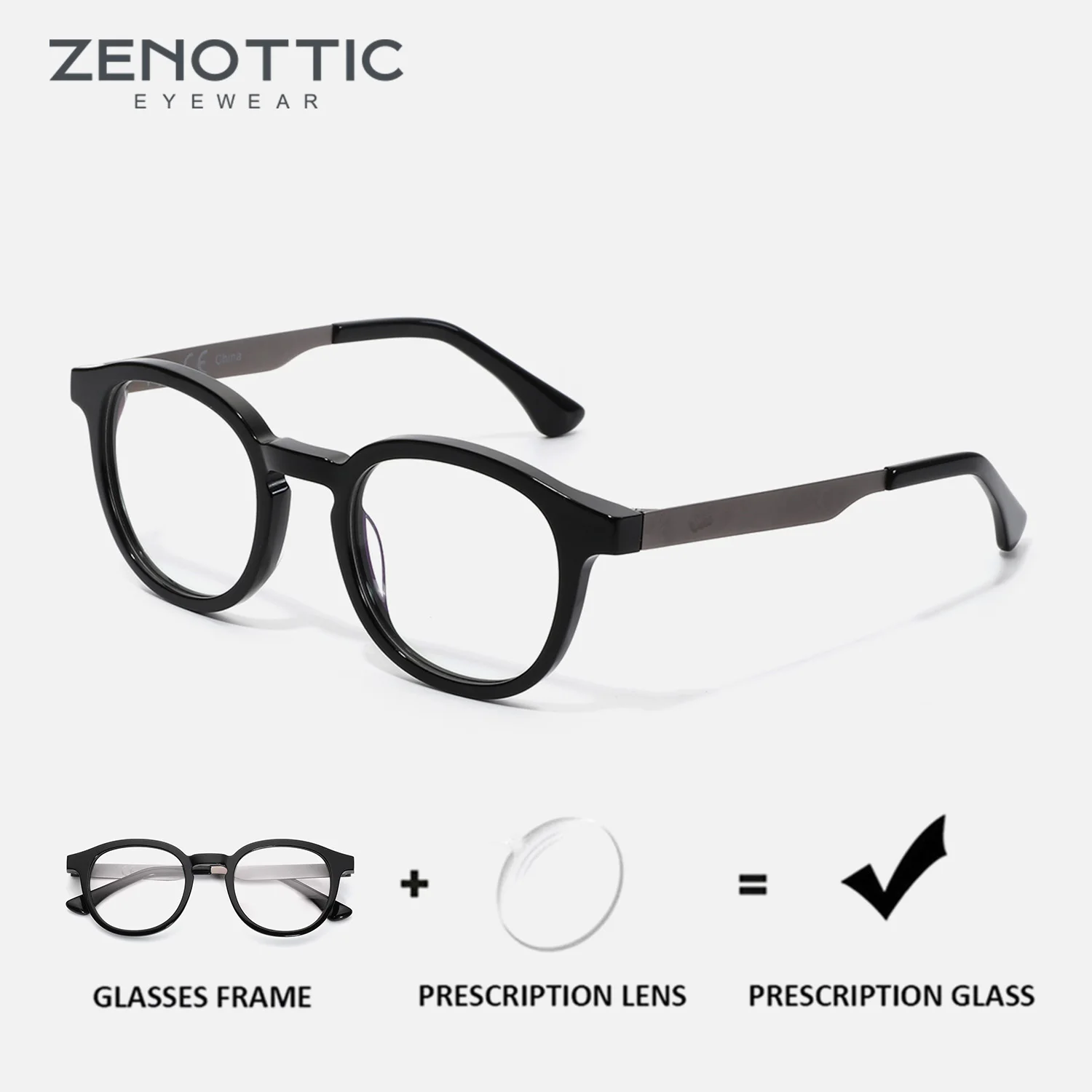 

ZENOTTIC новые поступления квадратные очки по рецепту ручной работы ацетатные мужские прогрессивные очки оптические анти-синий луч фотохромные