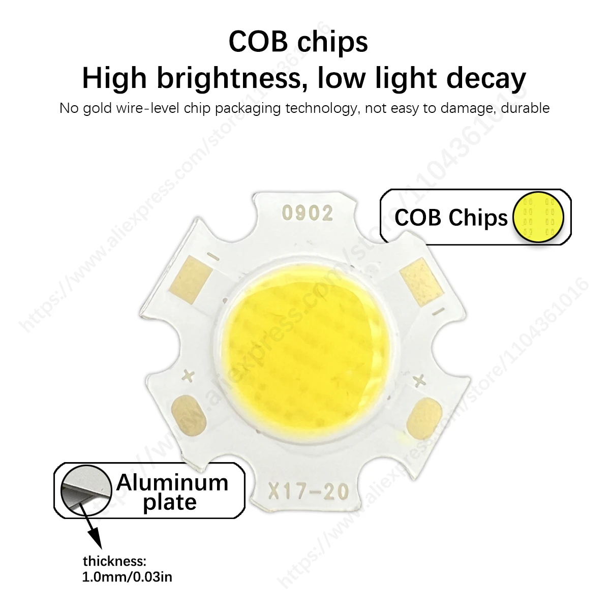 5Pcs  LED Chip COB 3W 5W 7W 10W Warm Natural White 3000K 4000K 6000K Star Board For DIY Bulb Track Light Downlight