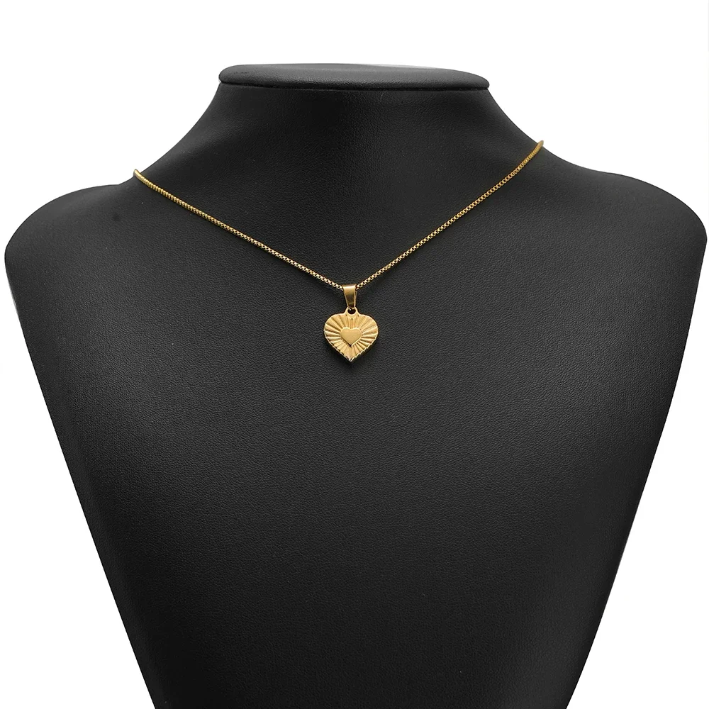 5Pcs Stainless Steel Multiple Styles Heart Charms 18k Gold Plated Pendants DIY Women Necklace Earrings Findings Jewelry Supplies