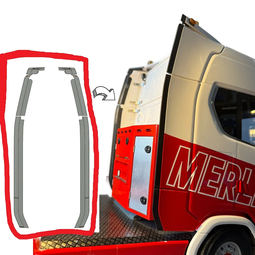 

Накладка на кромку заднего крыла кабины 1:14, аксессуары для радиоуправляемого самосвала Tamiya 1/14 SCANIA 770S, запчасти для игрушечных машинок