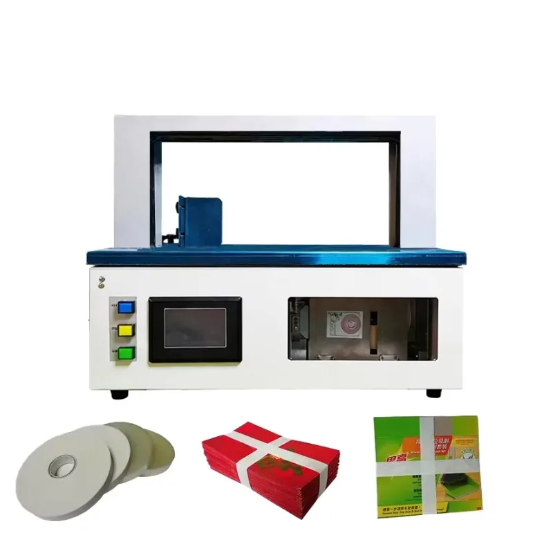 Semi Automatic Paper Tape Strapping Machine Adjustable Binding Size for Various Product Types
