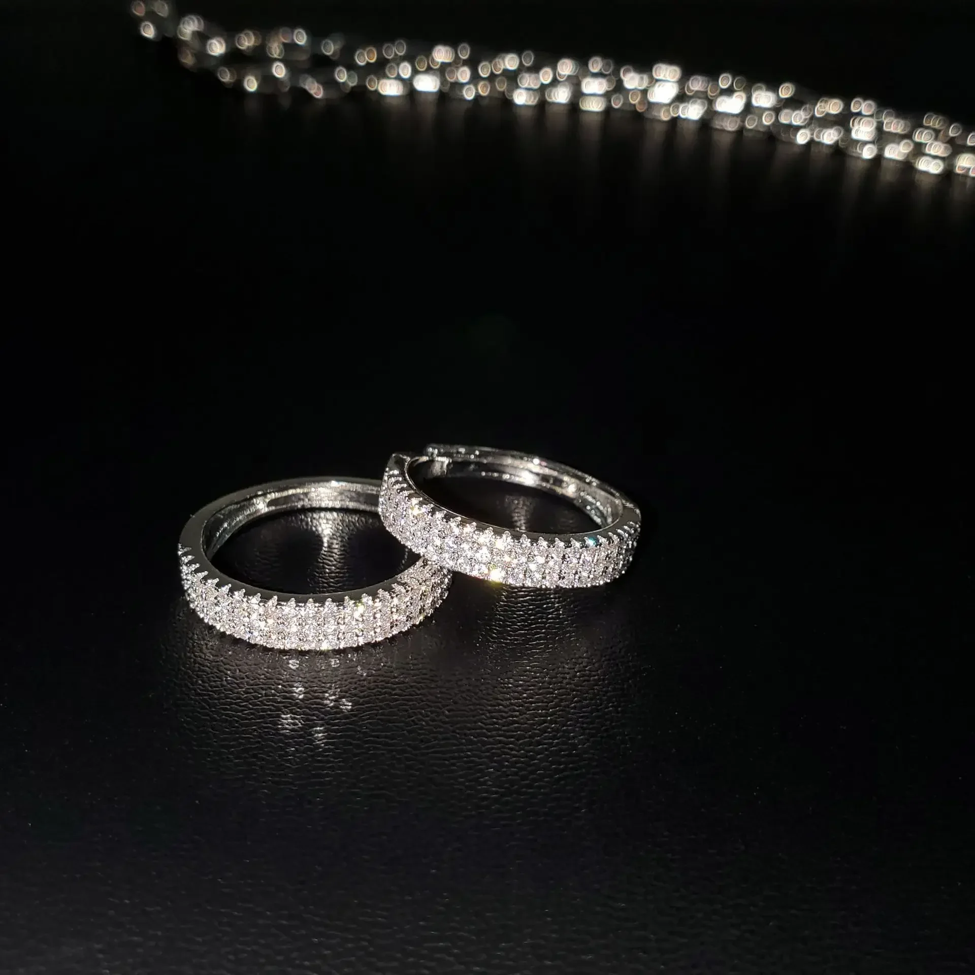 

MDL Moissanite style Small zirconia diamond ring micro-set sparkling temperament hundred party finger ring