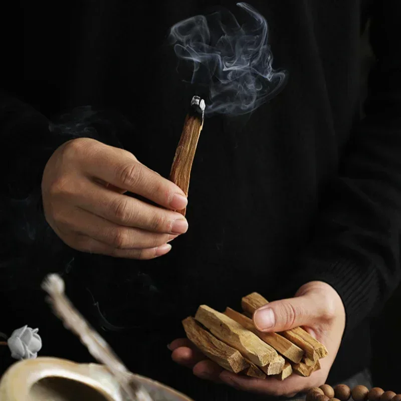 Palo Santo Original, madera sagrada, alto contenido de aceite, quema, libera el aroma para aromaterapia interior, utilizado en yoga, espacio limpio