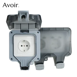 Avoir IP66 Waterproof Socket EU Standard Plug With Usb Charger Port Outdoor Dustproof Double Wall Power Switch Outlet AC110-250V