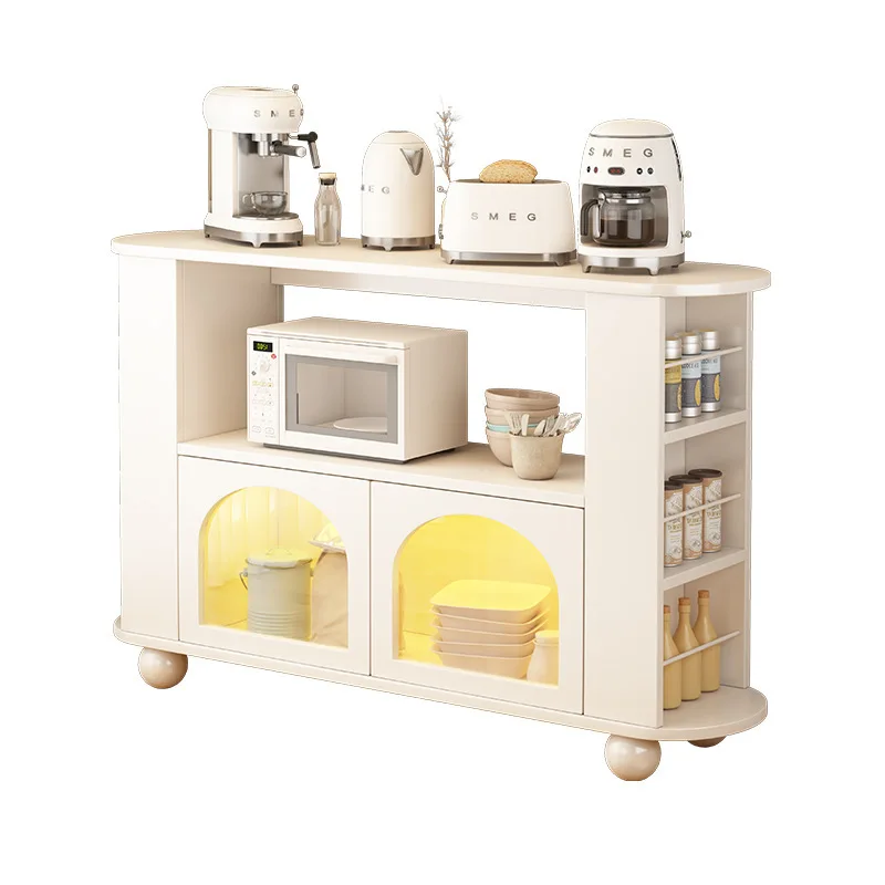 

Cream wind, side cabinet, integrated against the wall, household kitchen cabinet storage,living room,