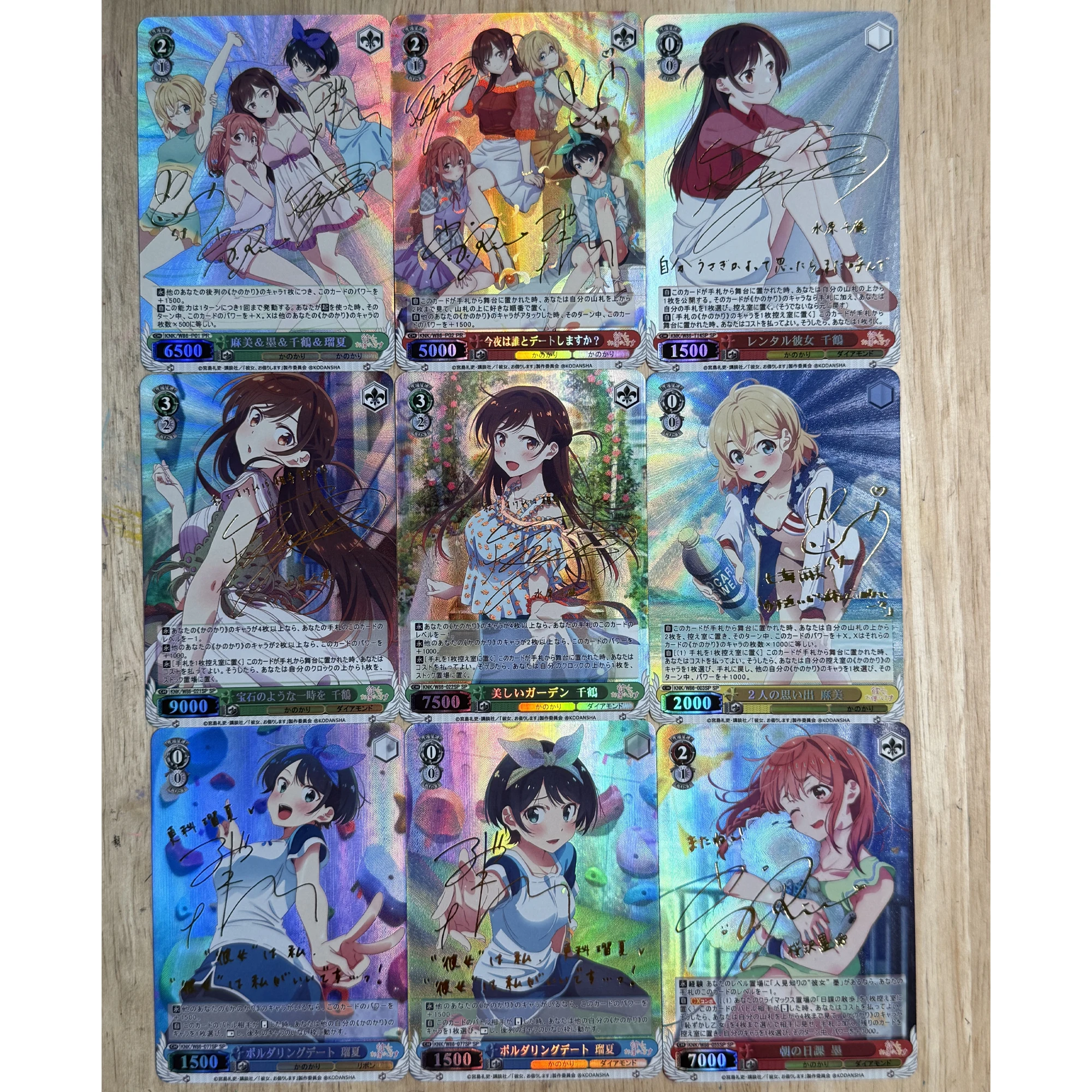 

9 шт./компл. Mizuhara Chizuru Asami Nanami Sakurasawa Sumi подпись флэш-карта Diy самодельная классическая коллекция аниме карта подарочная игрушка