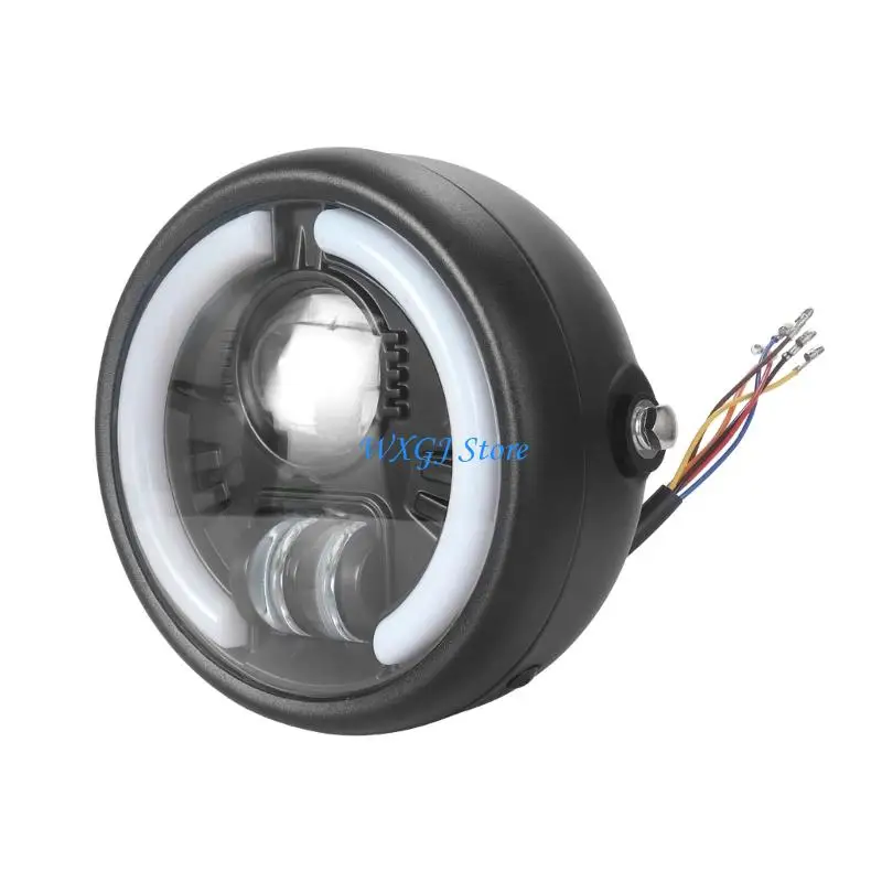 

37JE Motorcycle Headlight with Integrated LED Turn Signals 7inch Head Lamp