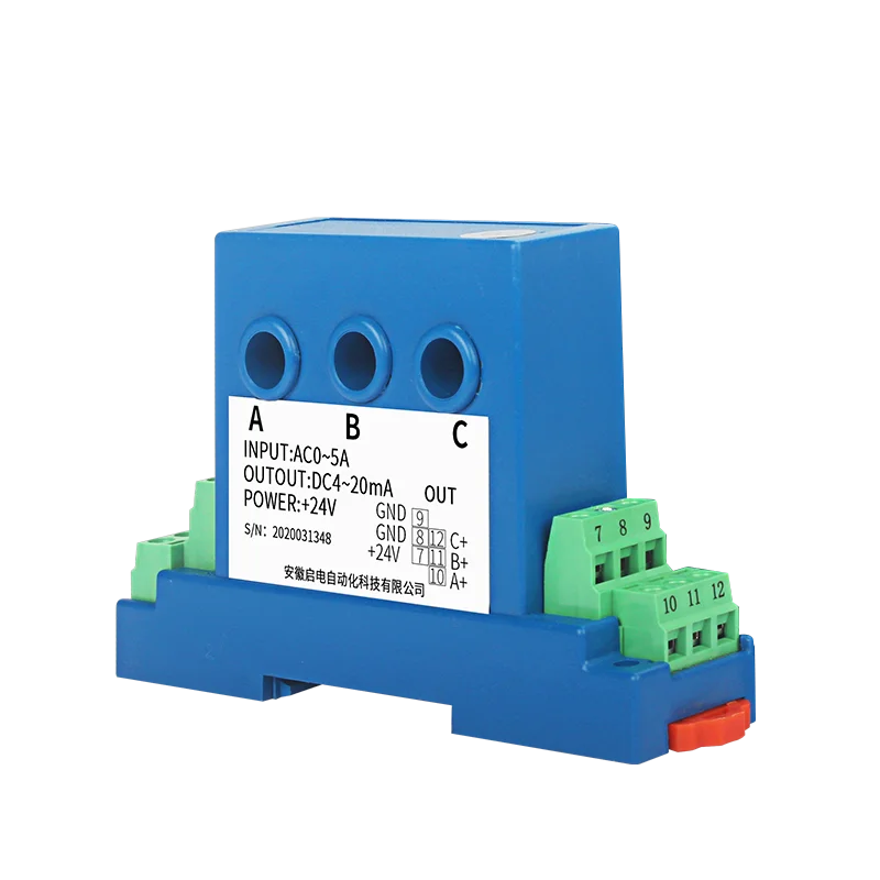 Transmisor de Corriente CA trifásico, módulo de sensor de potencia de salida AC5A10A a 4-20mA0-10V