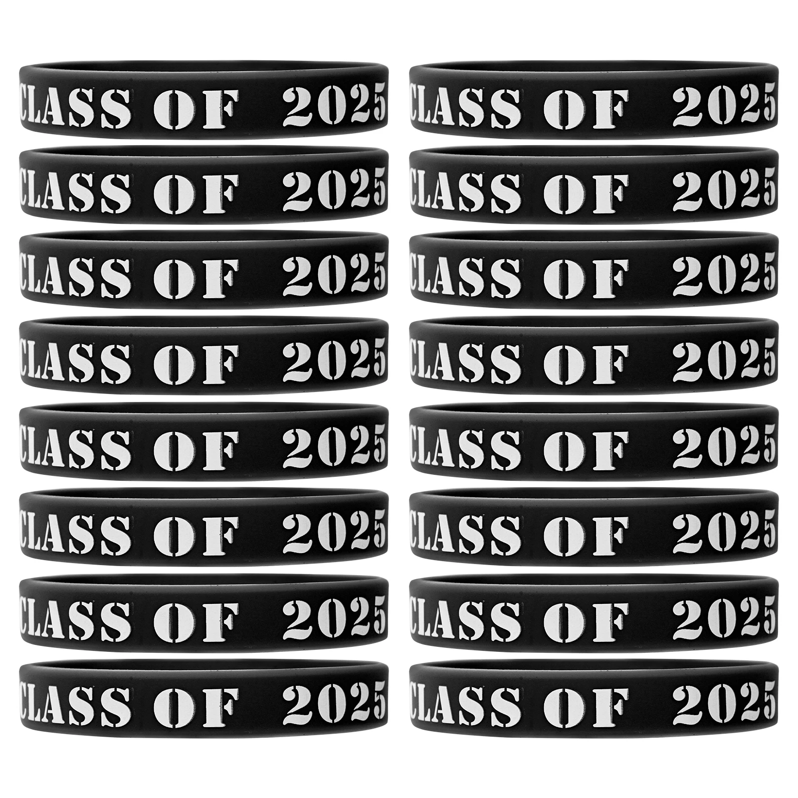

25 Pcs Silicone Bracelets Elastic Wristbands Students Decorative Graduation Bracelet Party Supplies Class 2025 Keepsake