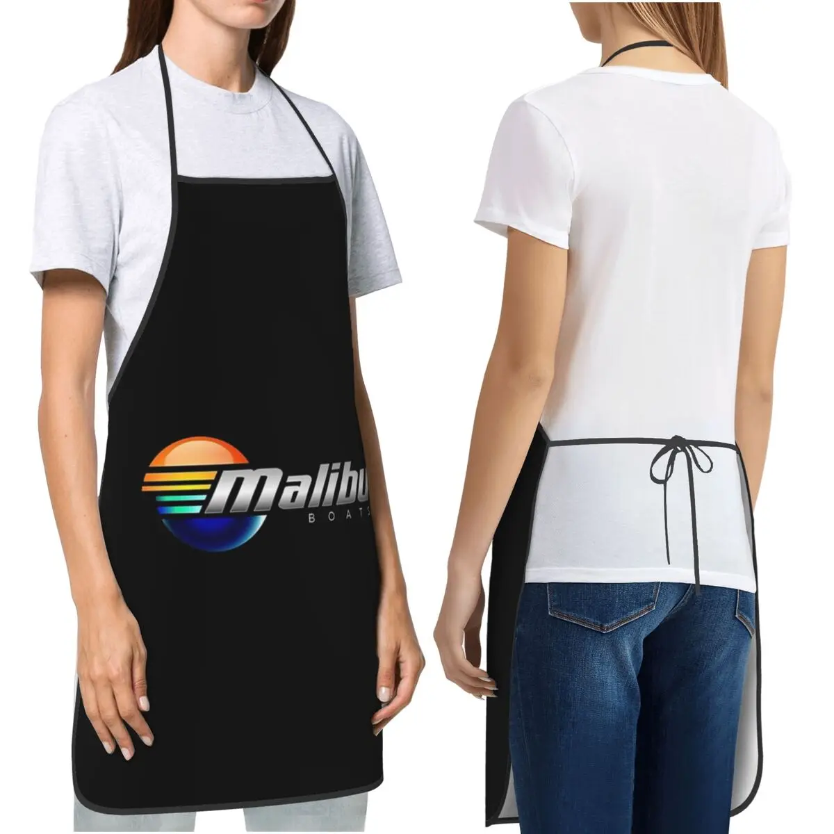 

Фартук Malibu Boats POCKET SIDE, фартук для шеф-повара, приготовления пищи, выпечки, нагрудник без рукавов, кухонный сарафан для уборки для женщин и мужчин, садоводства