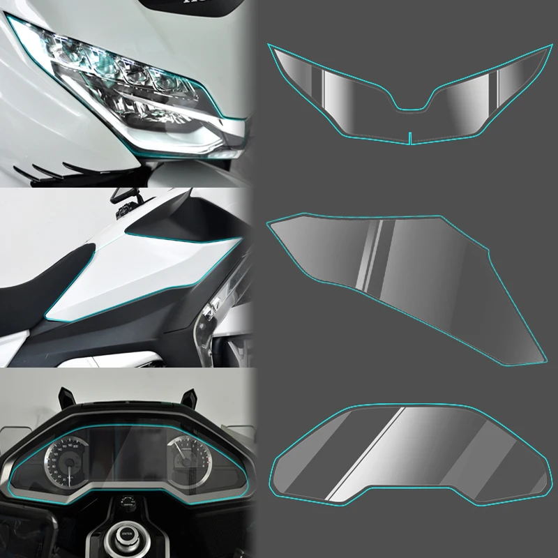 

Panical Instrument Membrane Fuel Tank Sticker Headlight Protective Film Sticker For Honda Gold Wing GL1800 F6B 2018-2024