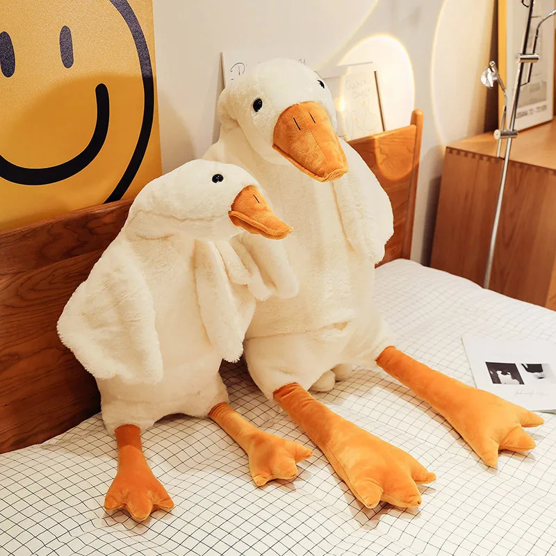 50-190cm Cute Big White Goose Plush Toys Giant Duck Baby Sleeping Pillows Super Sofa Cushion Stuffed Animal Dolls Gifts for Kids