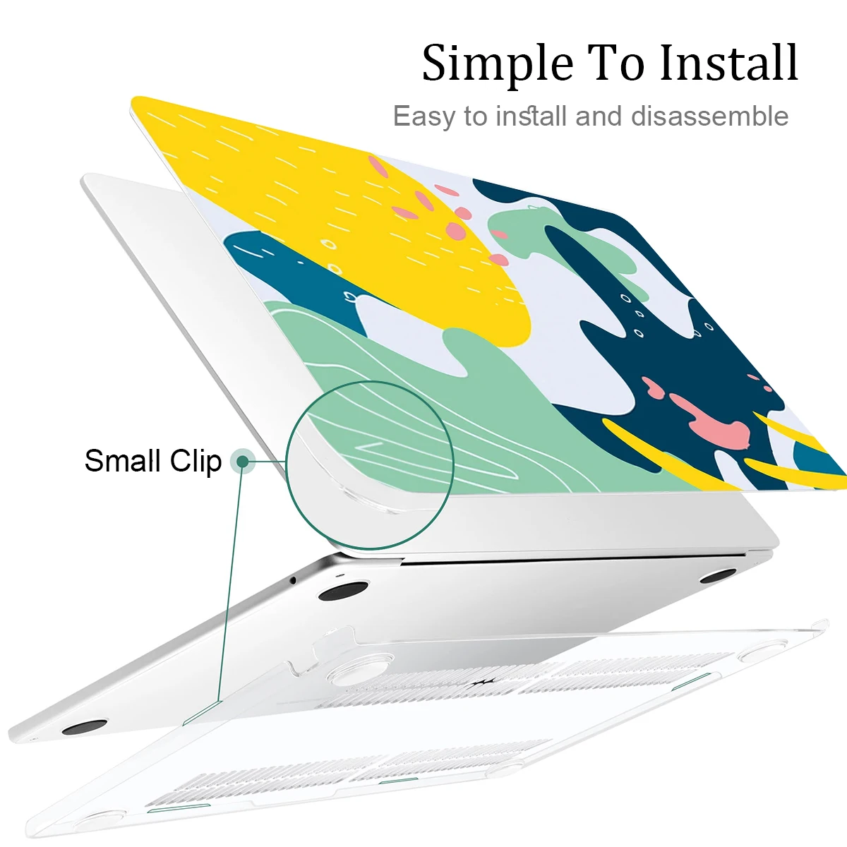 FocusOnPC Abstract Print Crystal Hard Case for MacBook, Anti-Scratch Protective Cover Fits Air 13.3/13.6/15.3, Pro 13.3/14