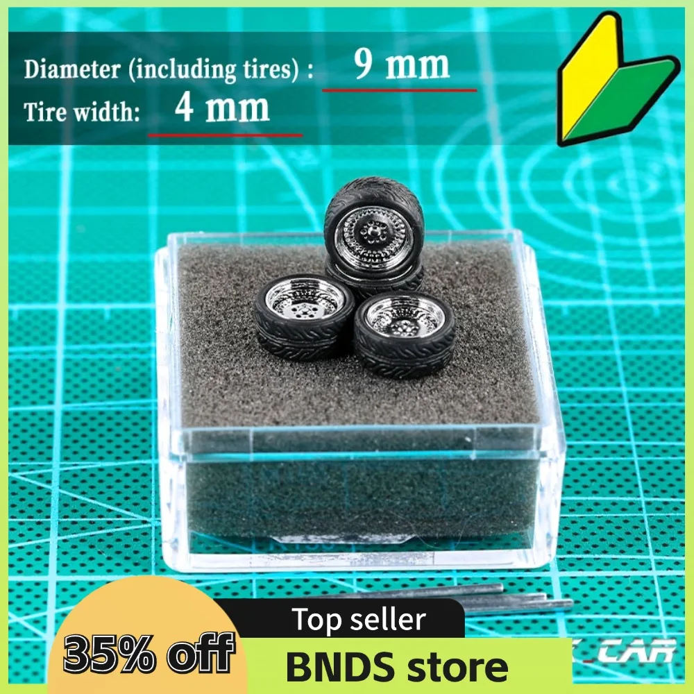 Chezhidao 1/64 ABS Wheels With Rubber Tyre Type M Modified Parts Diameter 10mm For Model Car Racing Vehicle Toy Hotwheels Tomica