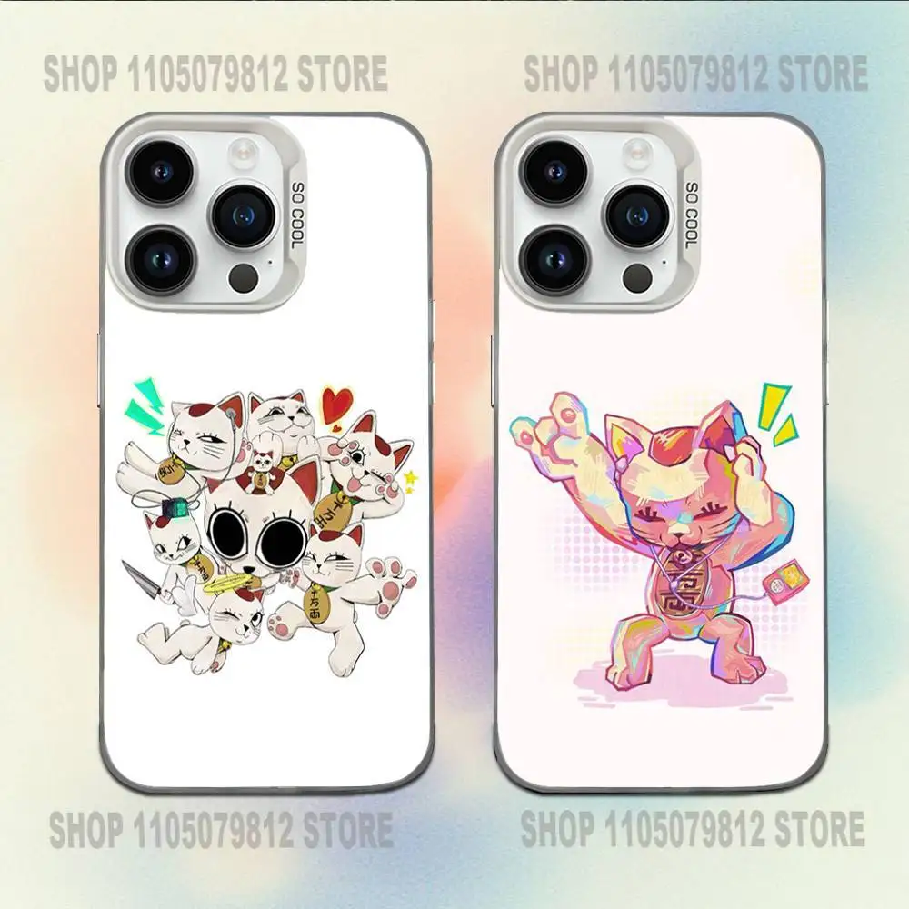 

Maneki Neko Lucky Money Cat Phone Case For iPhone 16,15,14,13,12,11,Mini,Pro,E,MAX White Candy Matte Shockproof Cover