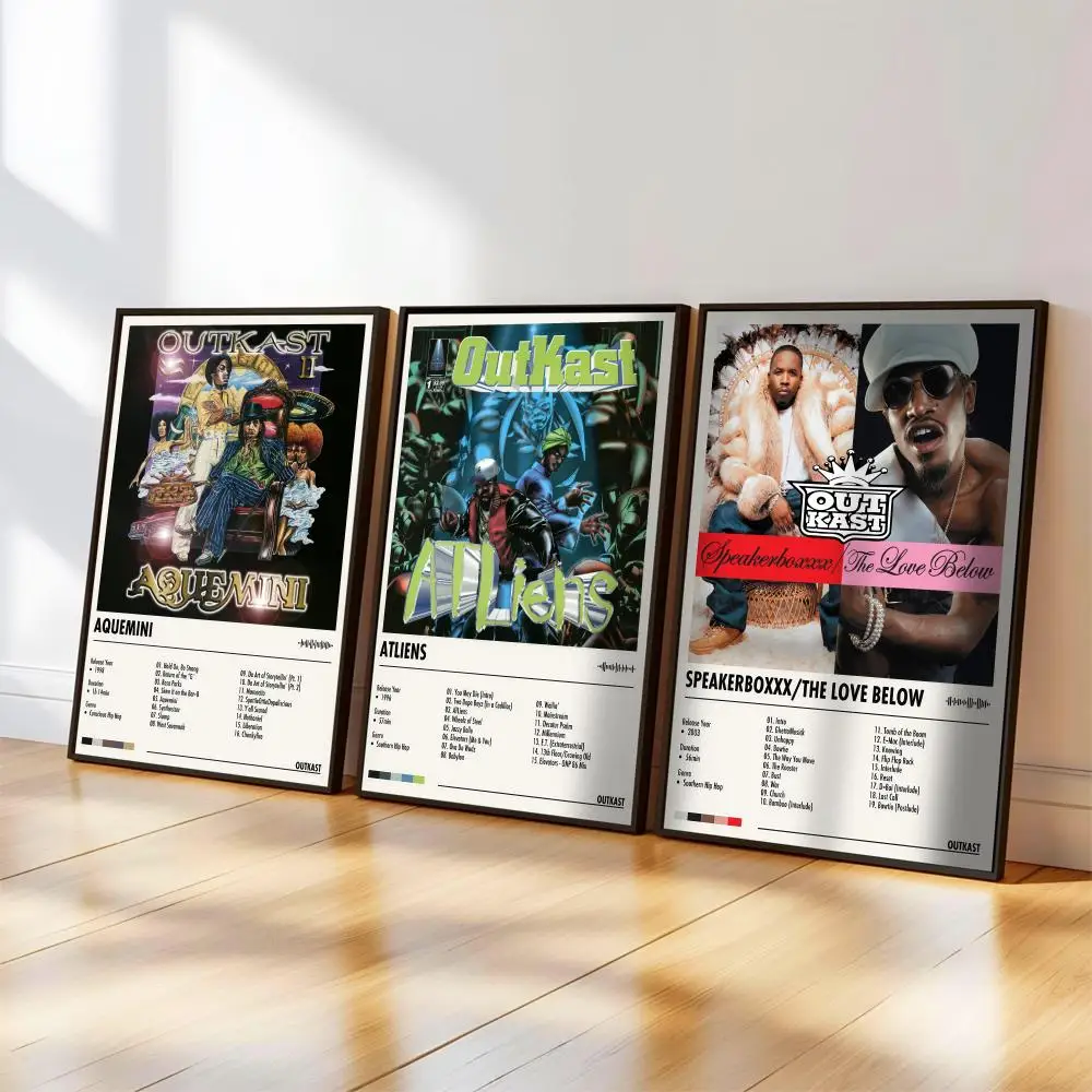 Outkast – affiche artistique, couverture de chansons, musique, rap, autocollant mural en papier imperméable pour décoration de salon et de maison