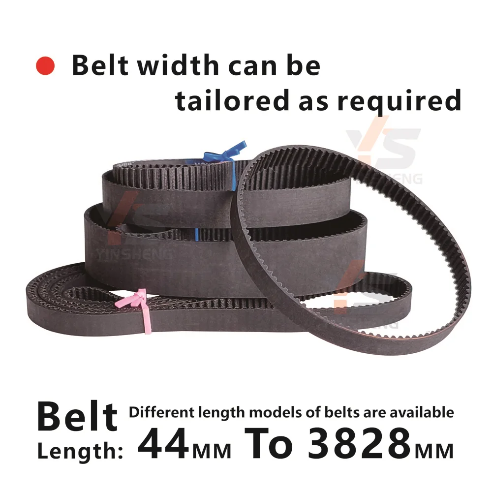168-266 مم، حزام توقيت مطاطي S2M، موديل من 168/170/172/174/176/180/182/184/186/188/190/192-S2M إلى 266-S2M، حزام مسننن S2M
