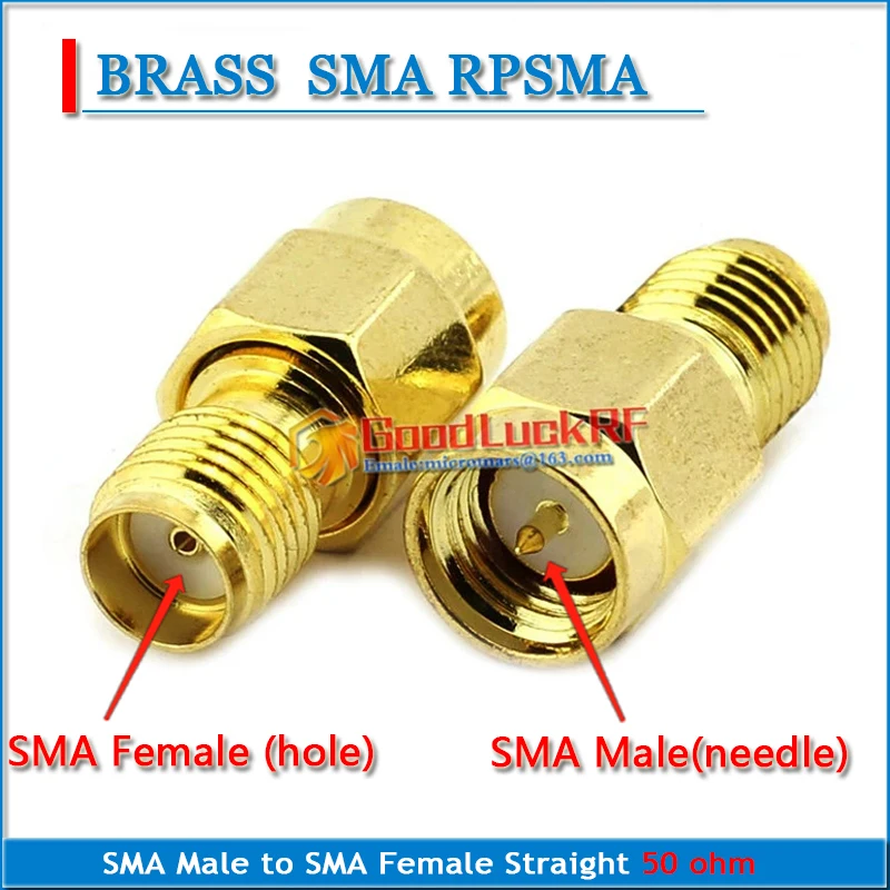 RP-SMA RPSMA Male to SMA Female Plug SMA Male to SMA Female Straight 50ohm RPSMA Male to RPSMA Female GOLD RF Connector Adapter