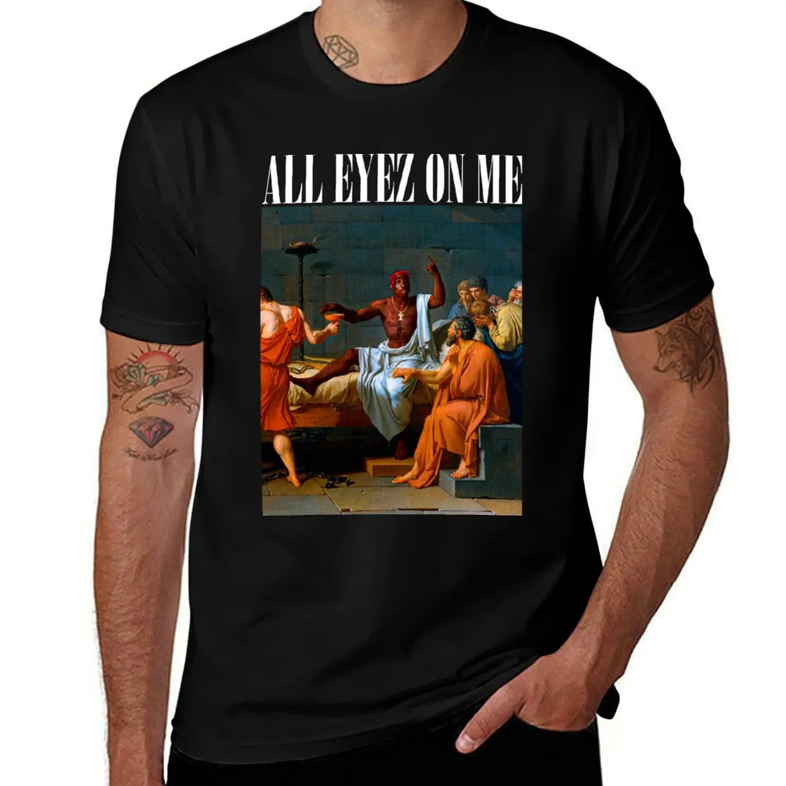 Tupac in Renaissance Painting by Aristotle T-Shirt Creative Graphic Tee Shirt T-Shirt