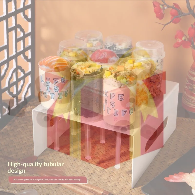 【HG】5/10Pcs Round Sushi Push Box Food Grade Sushi Mold Cone Push Up Paper Bucket Packaging Paper Box Bento Accessories