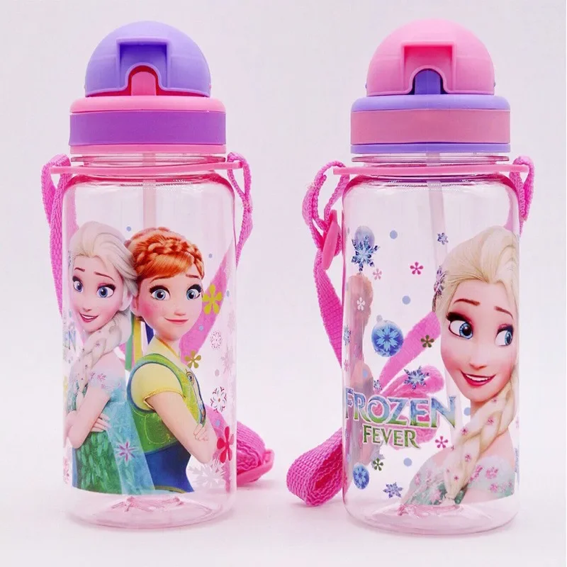 Disney cartoon frozen Cartoon cups With straw kids boys cars Sport Bottles girls Princess Feeding cups