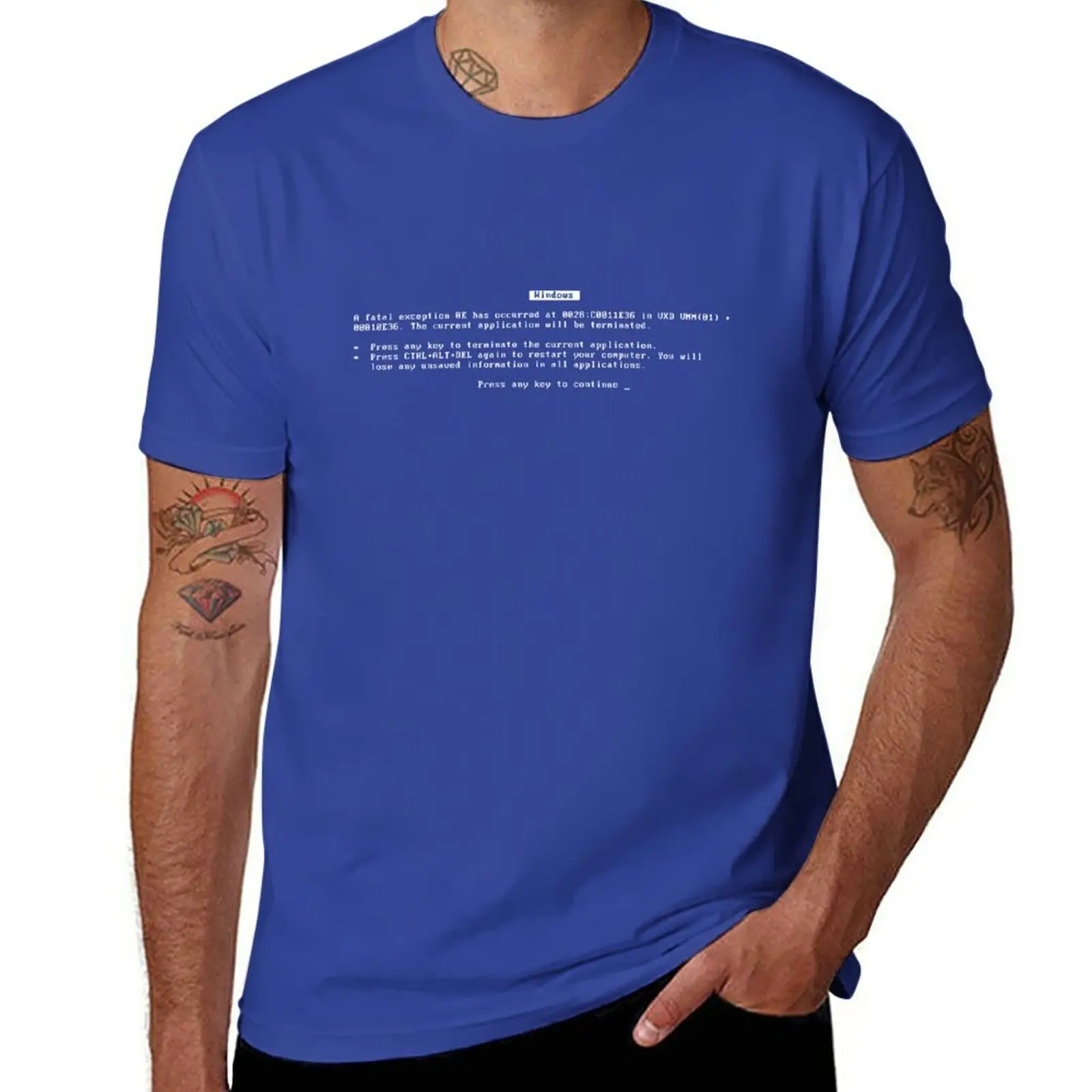 

Blue Screen of Death T-Shirt oversized t shirt summer top oversized t shirt men