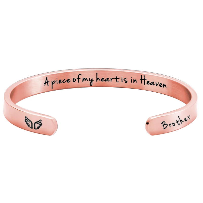 Engraved Letter Wing Bracelet Double Adjustable Bracelet Sadness Commemorative Gift Bracelet Secret Information Carving Gift