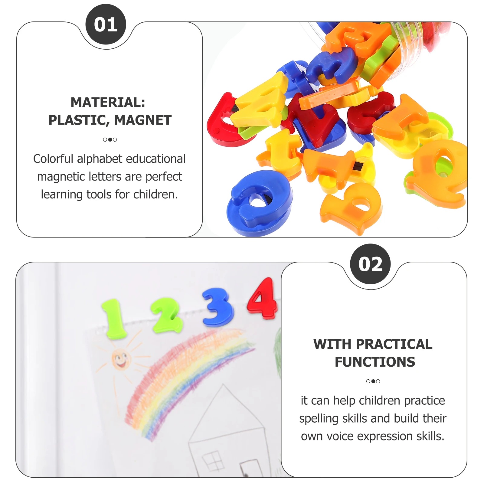 

80Pcs Vibrant Color Magnetic Letters And Numbers Educational Fridge Magnet For Children Learning