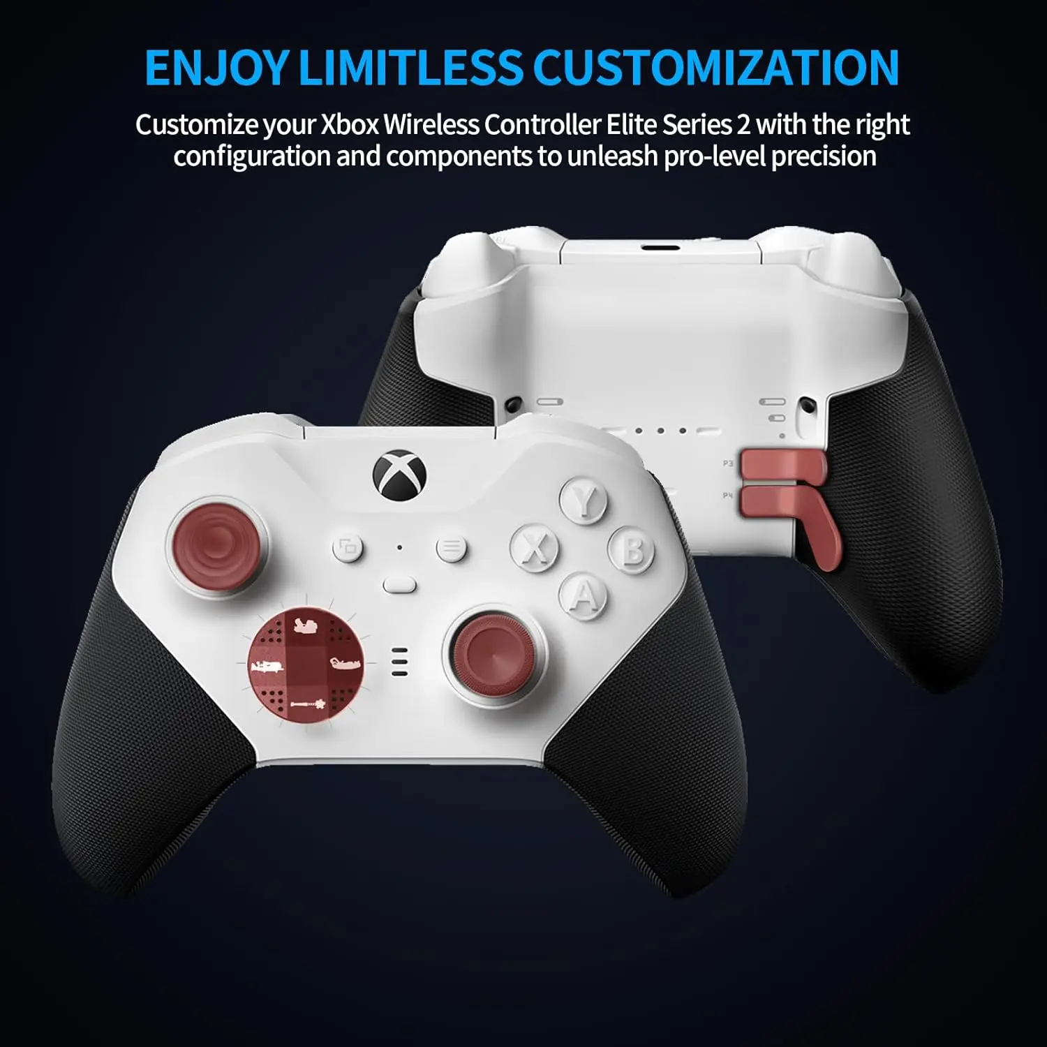 Para xbox elite série 2 elite 2 controlador 13 em 1 engrenagens da edição de guerra polegares analógicos joystick 4 pás, 2 d-pads