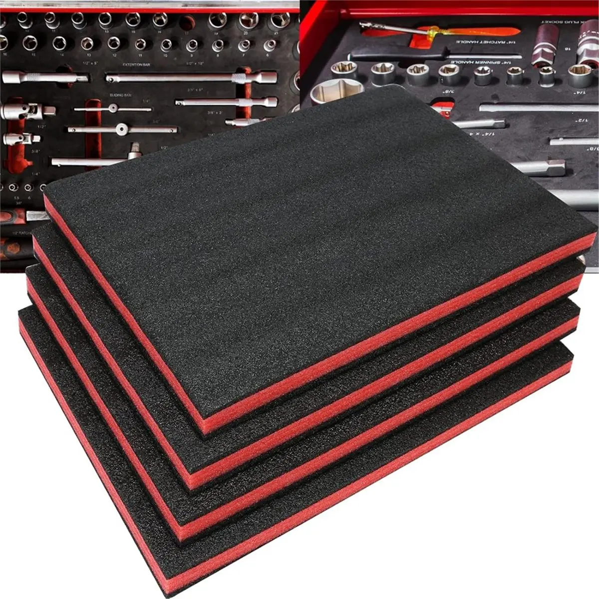 【TODAY-BUY】~@ 4 Pack 17.7 X12 X 1 Inch Tool Box Foam,Tool Foam Inserts for Cases,Storage Sheets for Toolbox