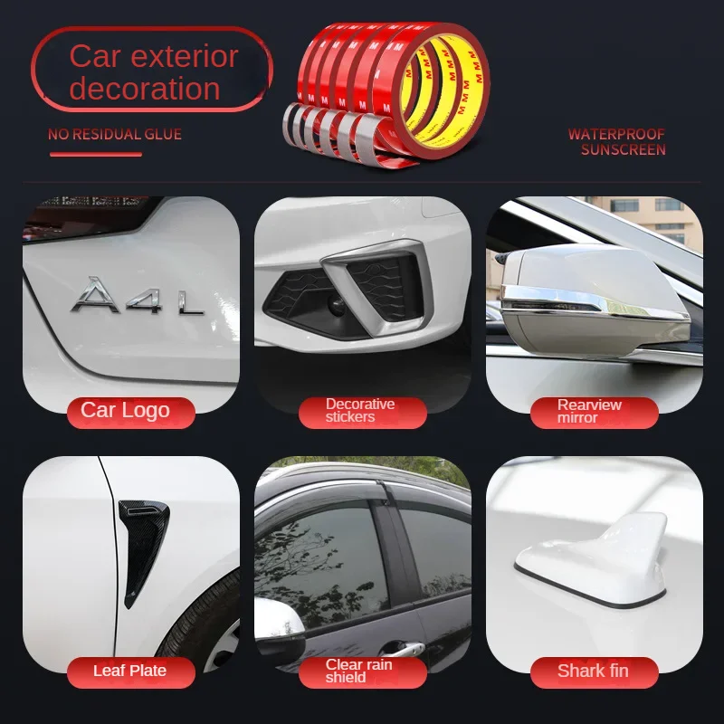 Starkes Permanentes Acryl-Schaumstoff-Doppelseitiges Klebeband Klebstoffband Aufkleber für Auto Innendekoration Wasserdicht Hochtemperaturbeständig – Detail 4