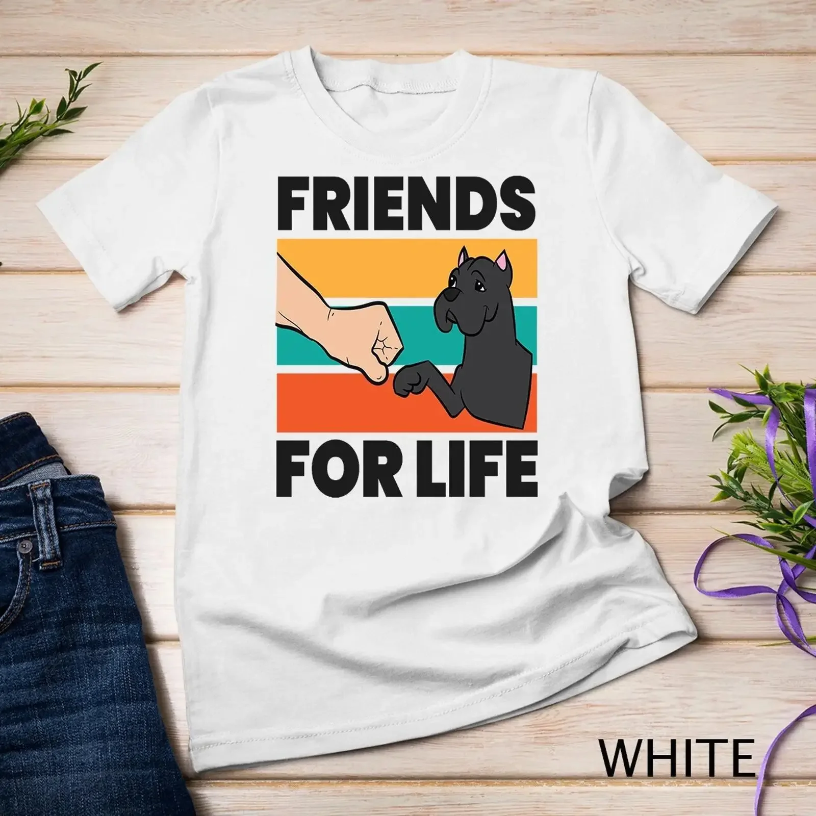 Camiseta Cane Corso Mastino Italiano Amici Per la Vita vintage, estilo streetwear, ligeramente cómoda, con gráfico elegante para hombre