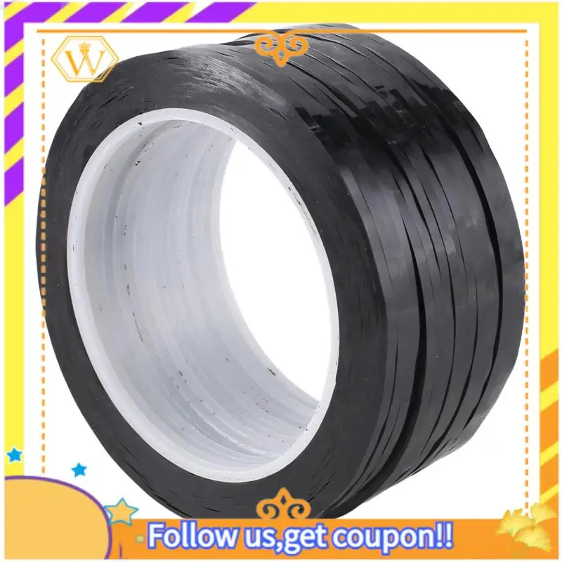 最新-16個ホワイトボードグラフィックチャートテープ、ドライイレースボードアートテープ、薄い黒グリッドグラフィックテープ、3mm幅、光沢のある黒