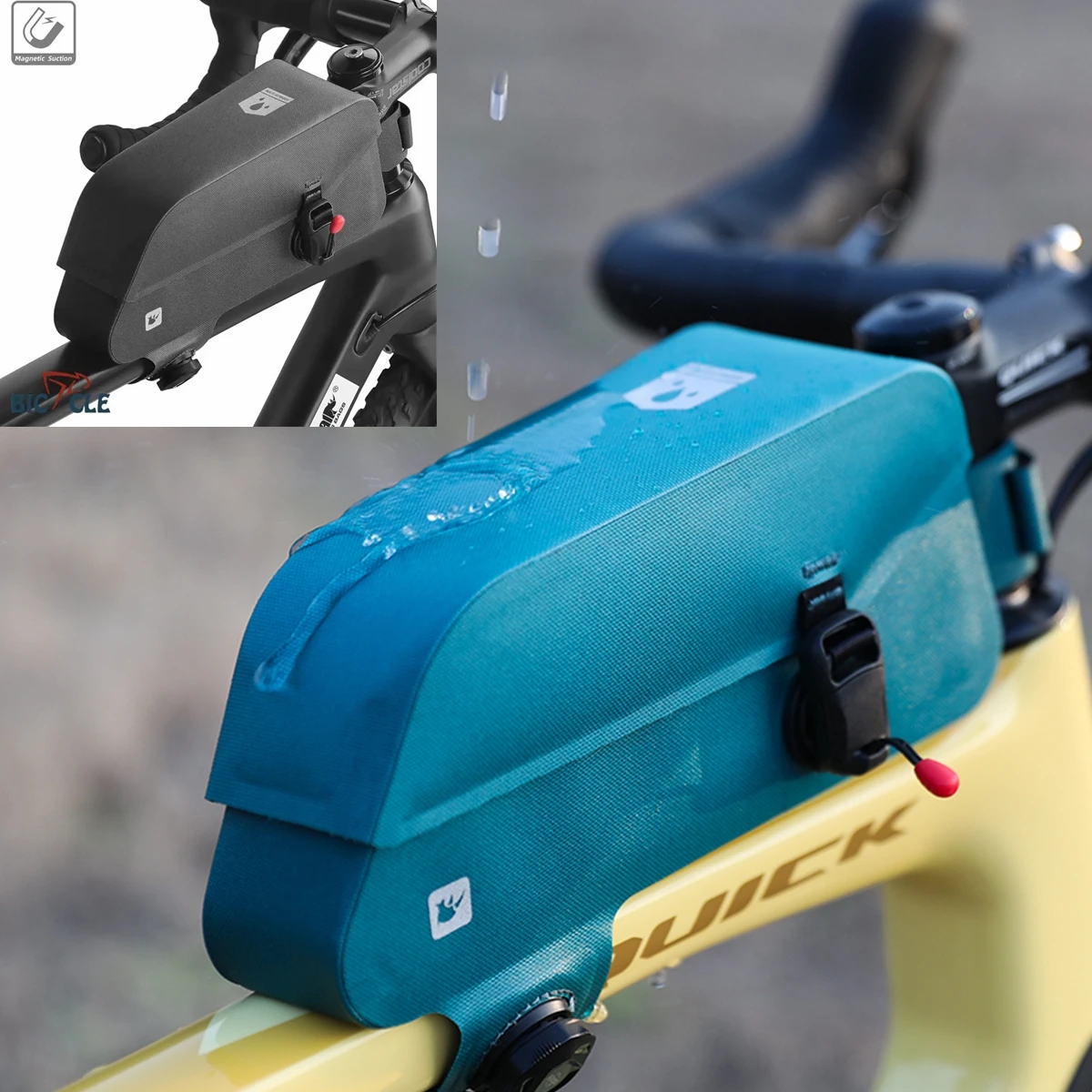 

Bicycle Bag Rainproof Cycling Top Front Tube Frame Phone Tool Bag Large Capacity MTB Road Bicycle Pannier Black Bike Accessories